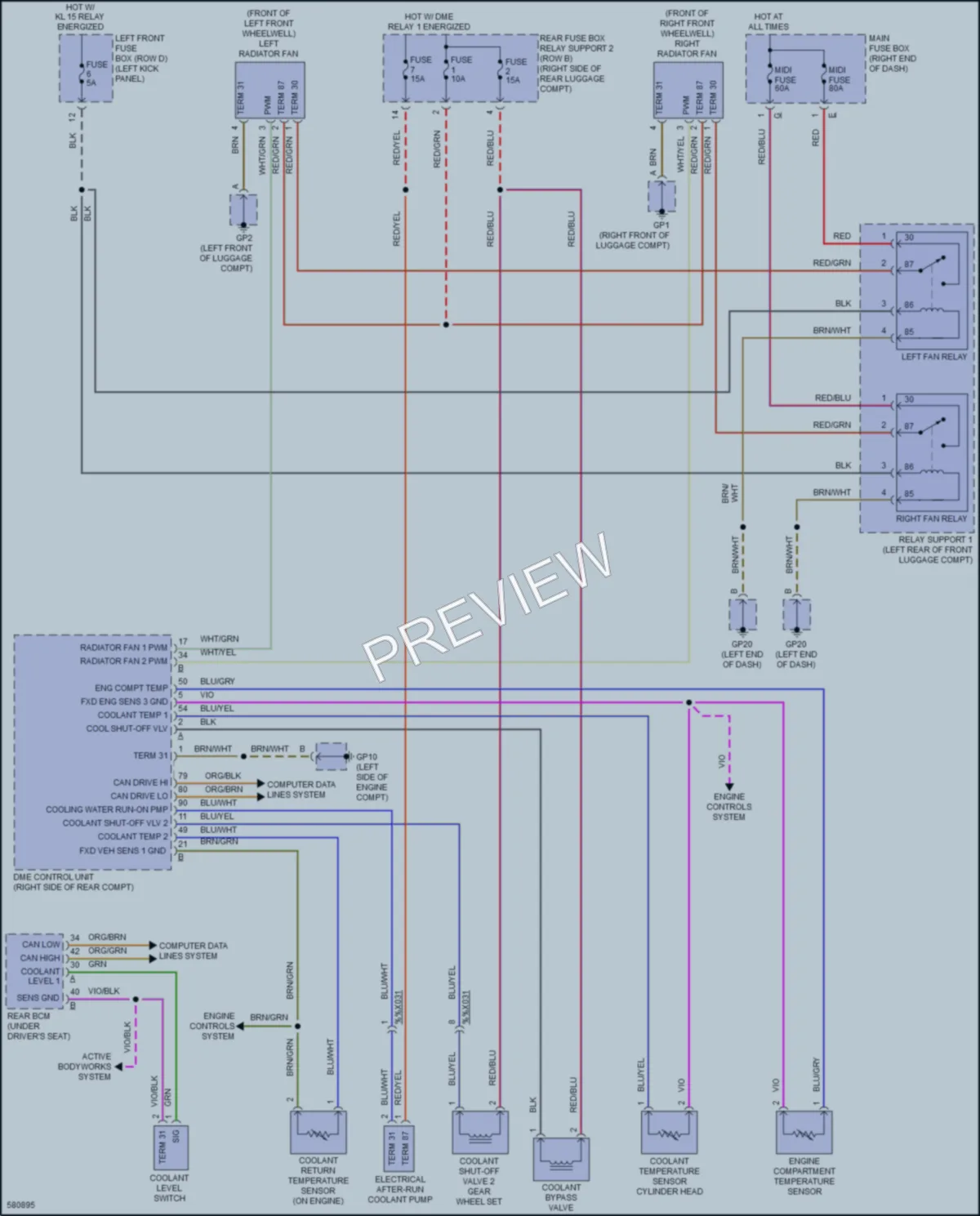 2017 Porsche 718Cayman Cooling Fan wiring diagram preview