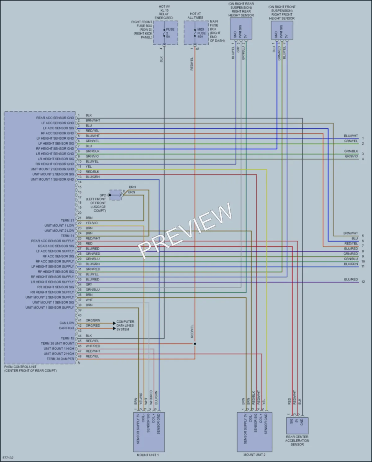 2017 Porsche 718Cayman Electronic Suspension wiring diagram preview