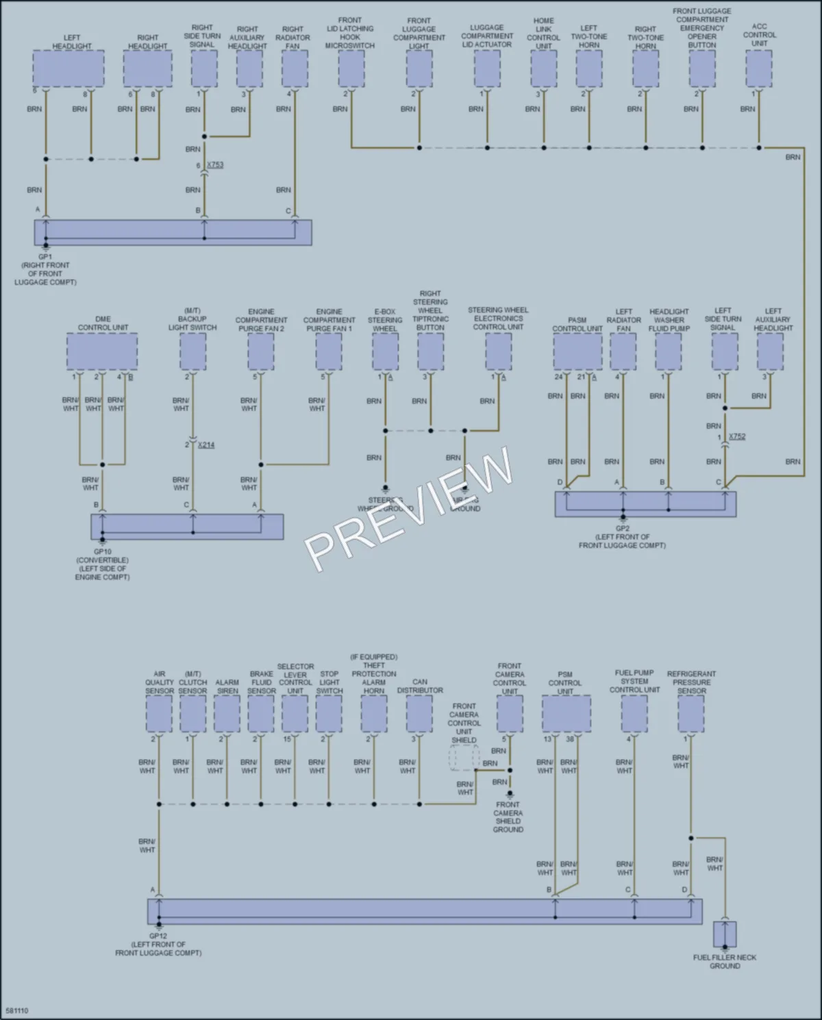 2017 Porsche 718Cayman Ground Distribution wiring diagram preview