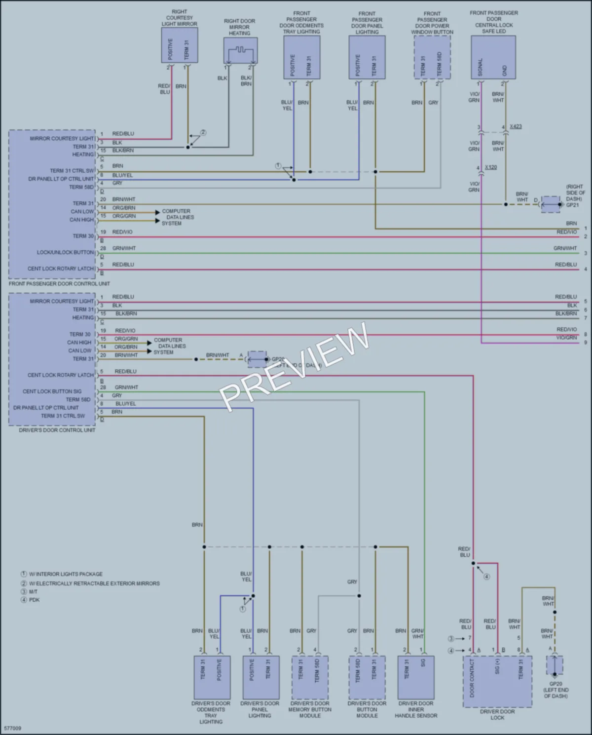 2017 Porsche 718Cayman Interior Lights wiring diagram preview