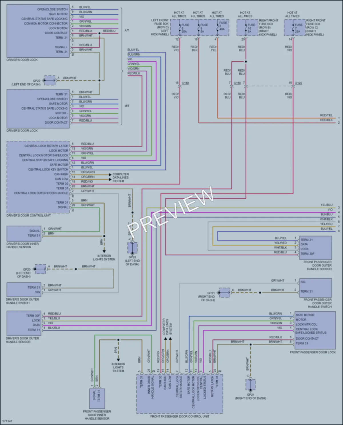 2017 Porsche 911 Anti Theft wiring diagram preview