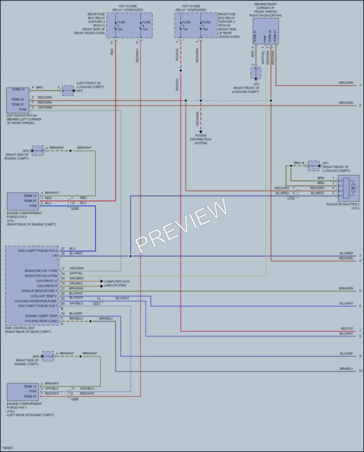 2017 Porsche 911 Cooling Fan wiring diagram preview