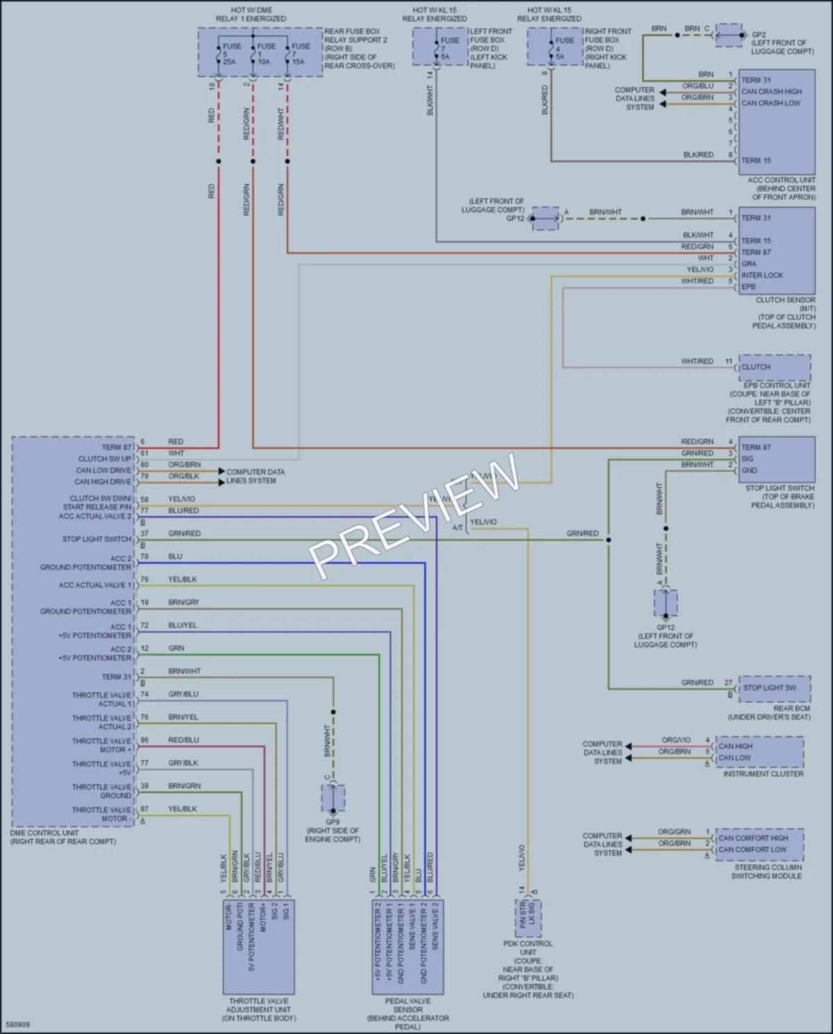 2017 Porsche 911 Cruise Control wiring diagram preview