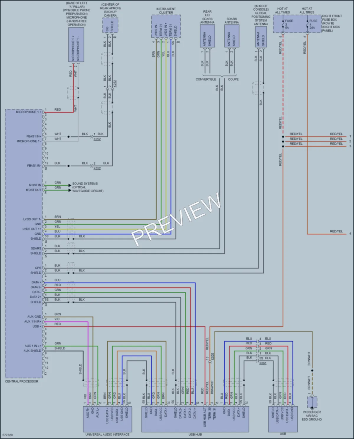 2017 Porsche 911 Radio wiring diagram preview