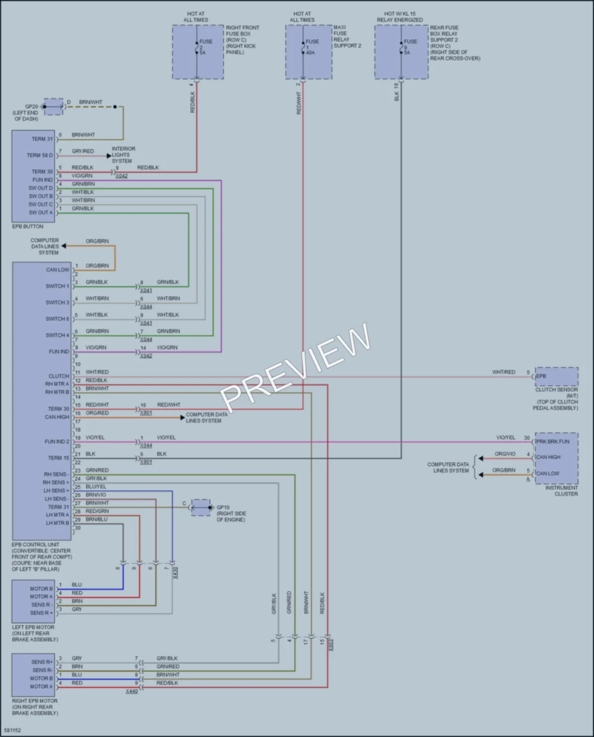 2017 Porsche 911 Shift Interlock wiring diagram preview