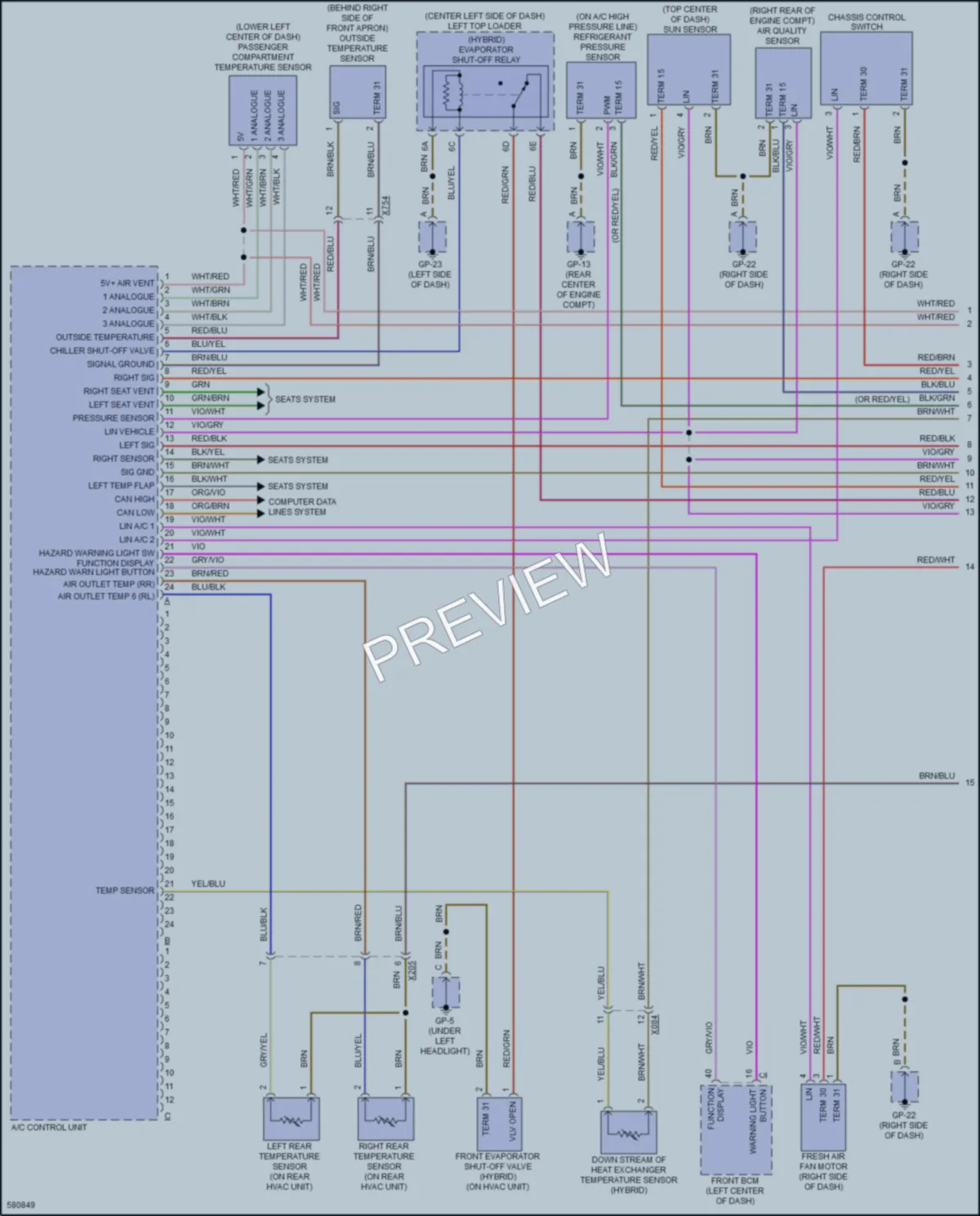 2017 Porsche Cayenne Air Conditioning wiring diagram preview
