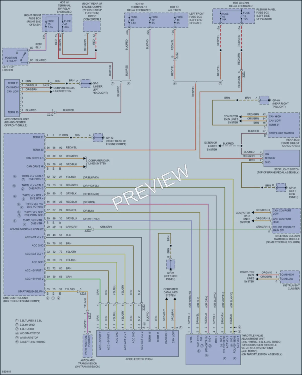 2017 Porsche CayenneHybrid Cruise Control wiring diagram preview