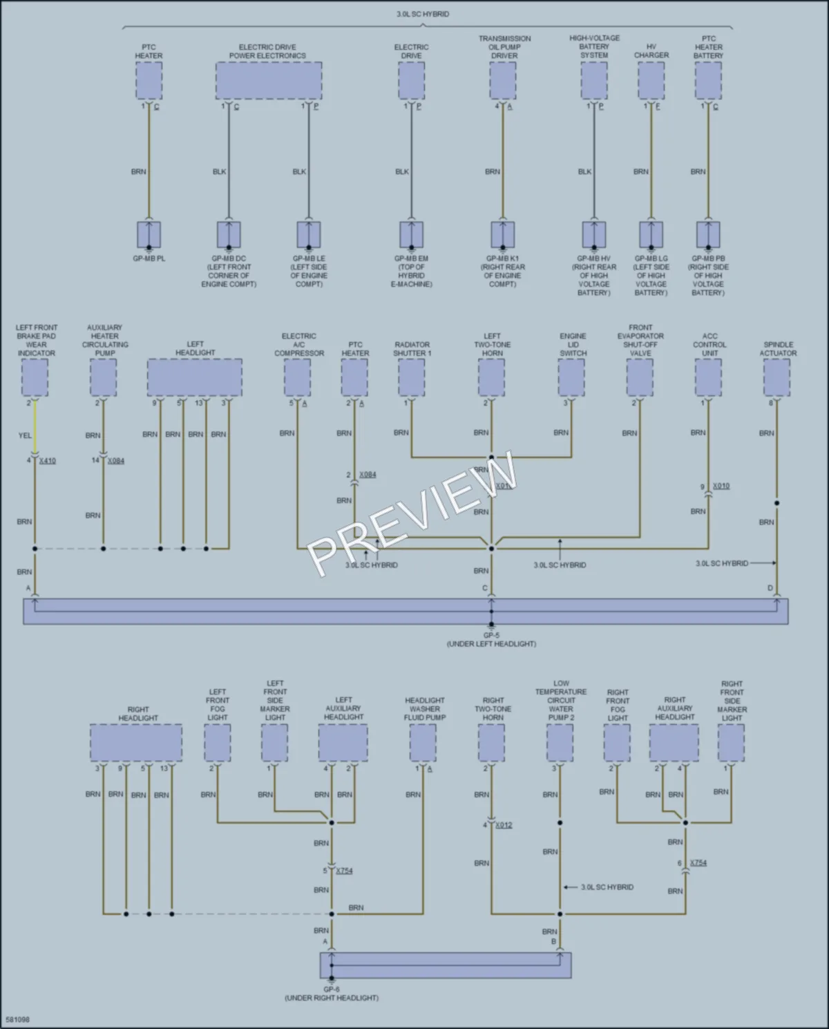 2017 Porsche CayenneHybrid Ground Distribution wiring diagram preview