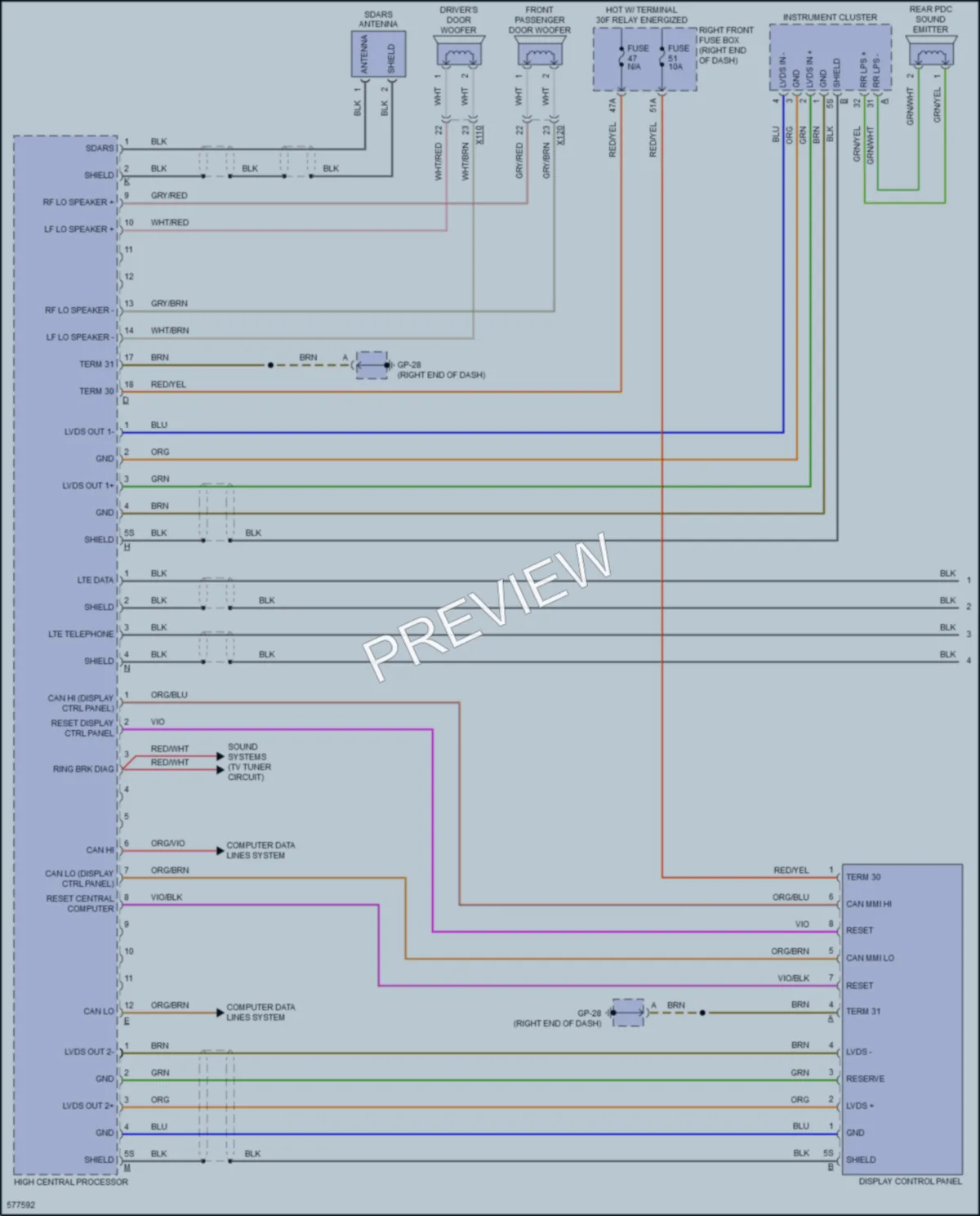 2017 Porsche CayenneHybrid Radio wiring diagram preview