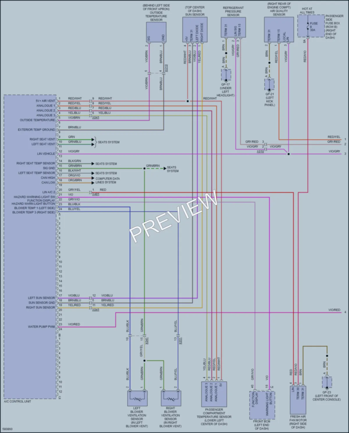 2017 Porsche Macan Air Conditioning wiring diagram preview