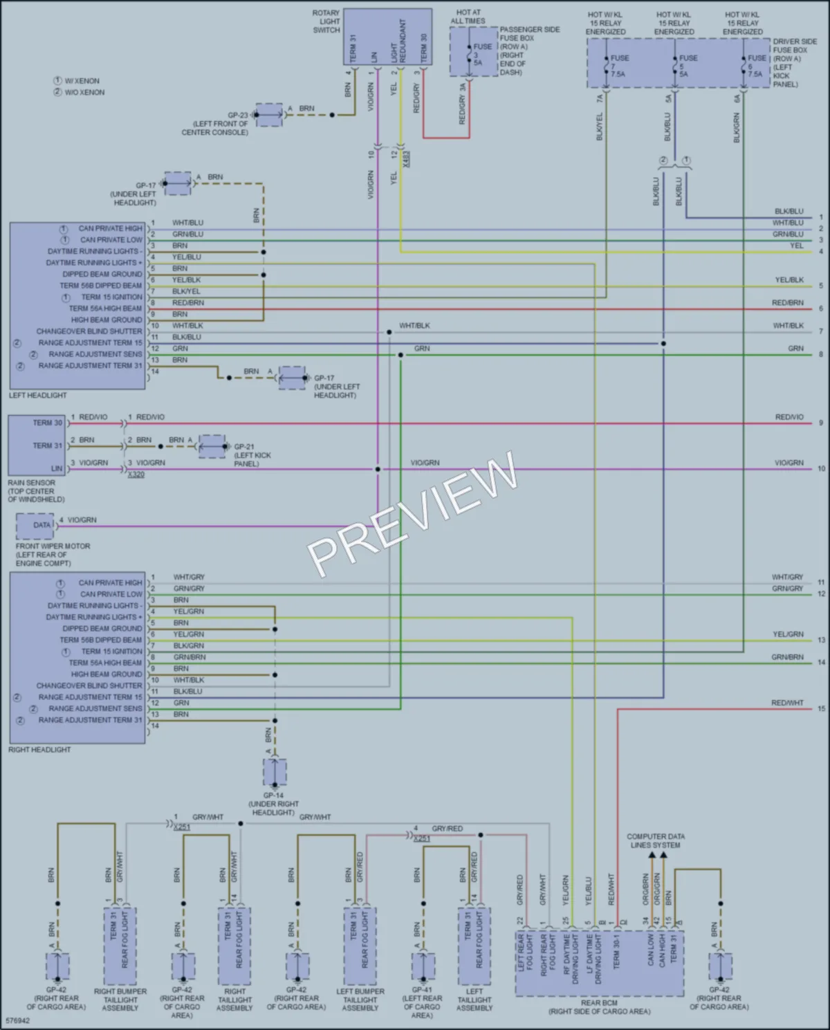 2017 Porsche Macan Headlights wiring diagram preview