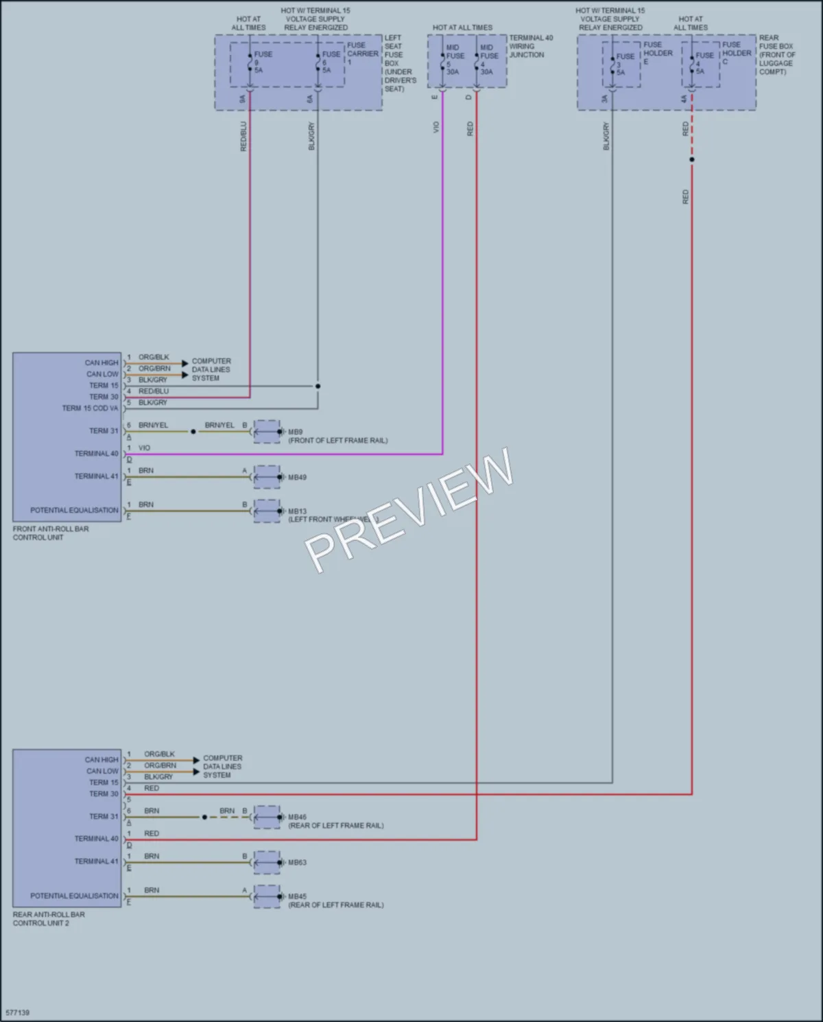 2017 Porsche Panamera Electronic Suspension wiring diagram preview