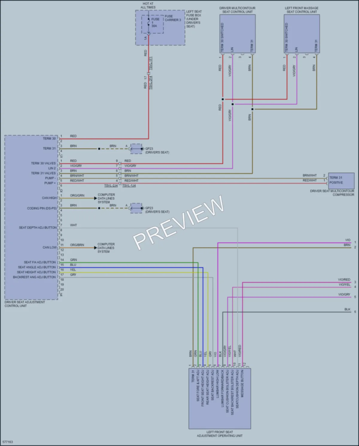 2017 Porsche Panamera Memory Systems wiring diagram preview