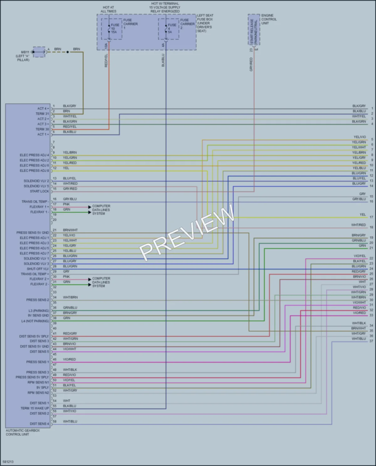2017 Porsche Panamera Transmission wiring diagram preview