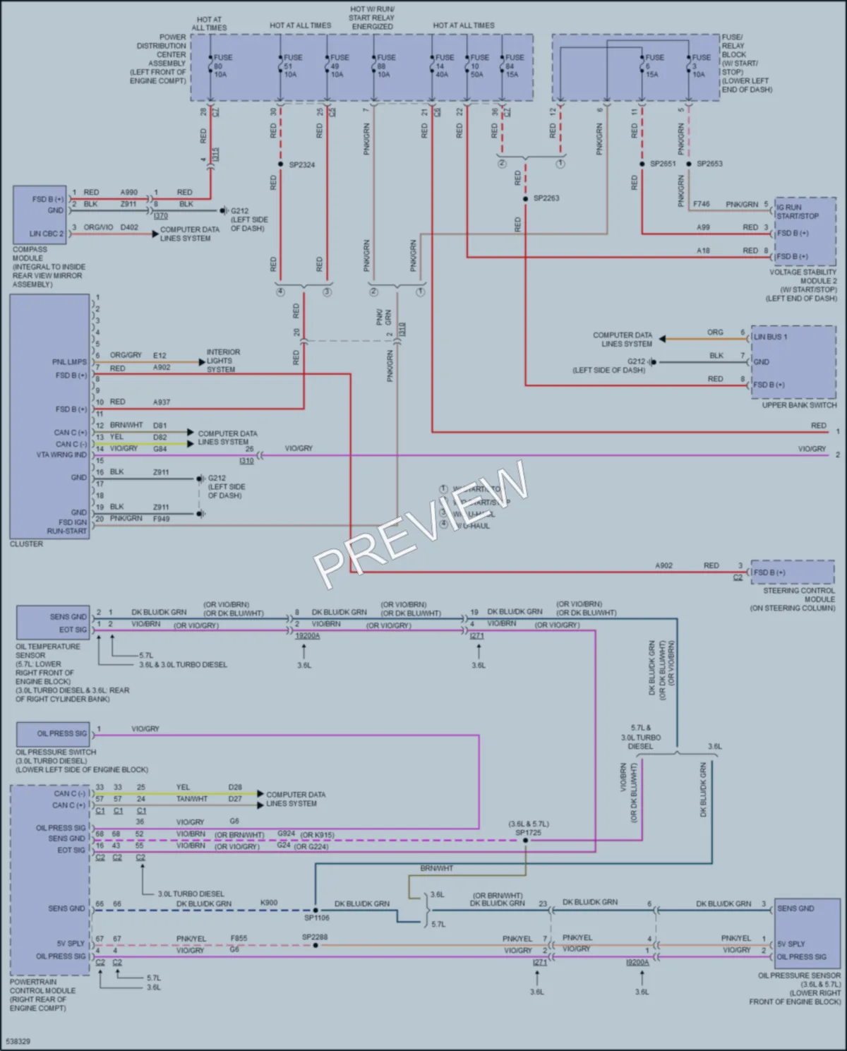 2017 Ram 1500Pickup Instrument Cluster wiring diagram preview