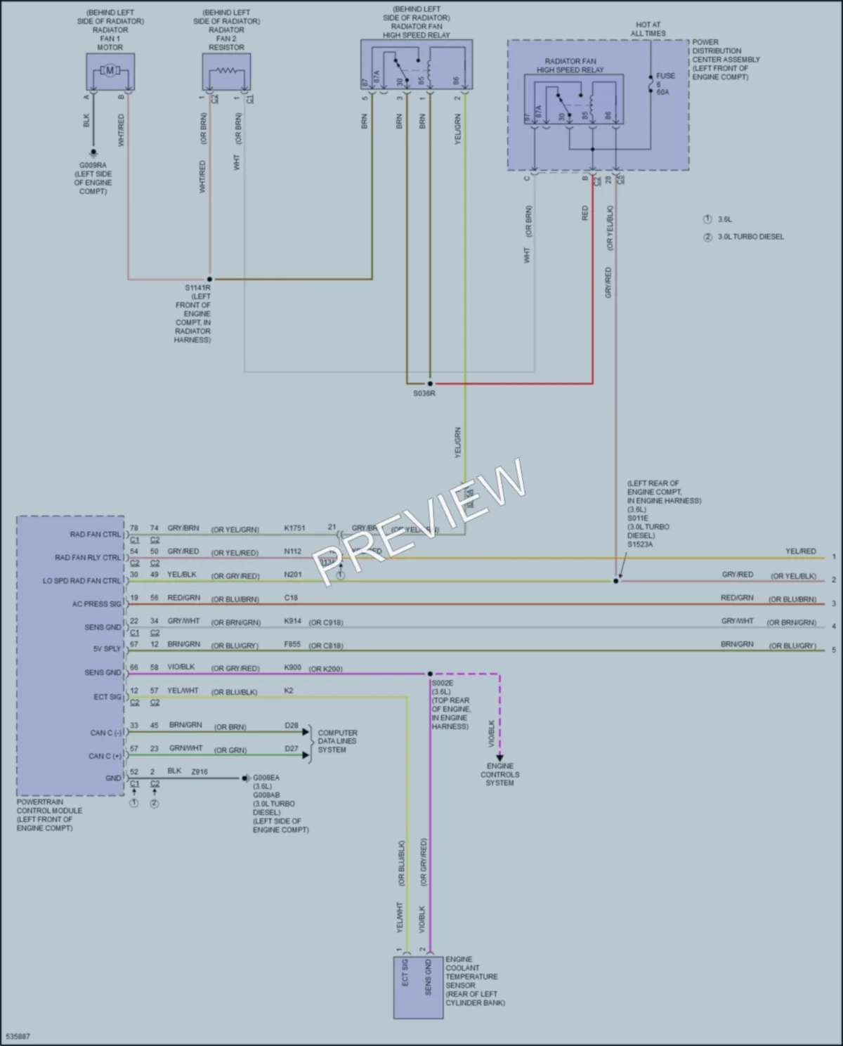 2017 Ram 1500ProMaster Cooling Fan wiring diagram preview