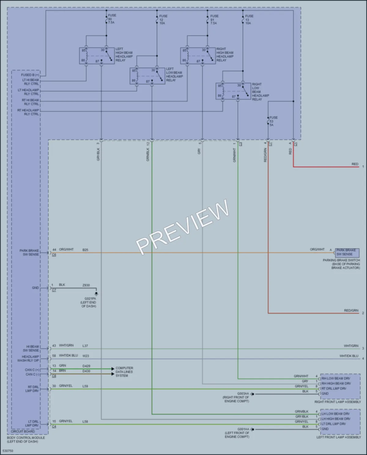 2017 Ram 1500ProMaster Headlights wiring diagram preview