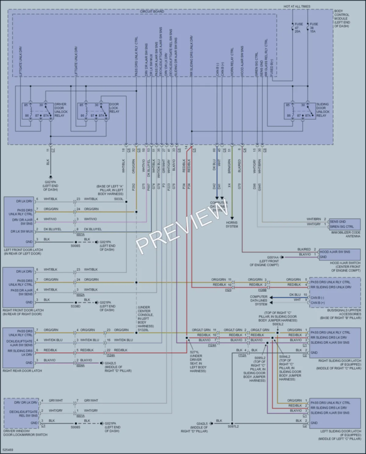 2017 Ram 1500ProMaster Power Door Locks wiring diagram preview