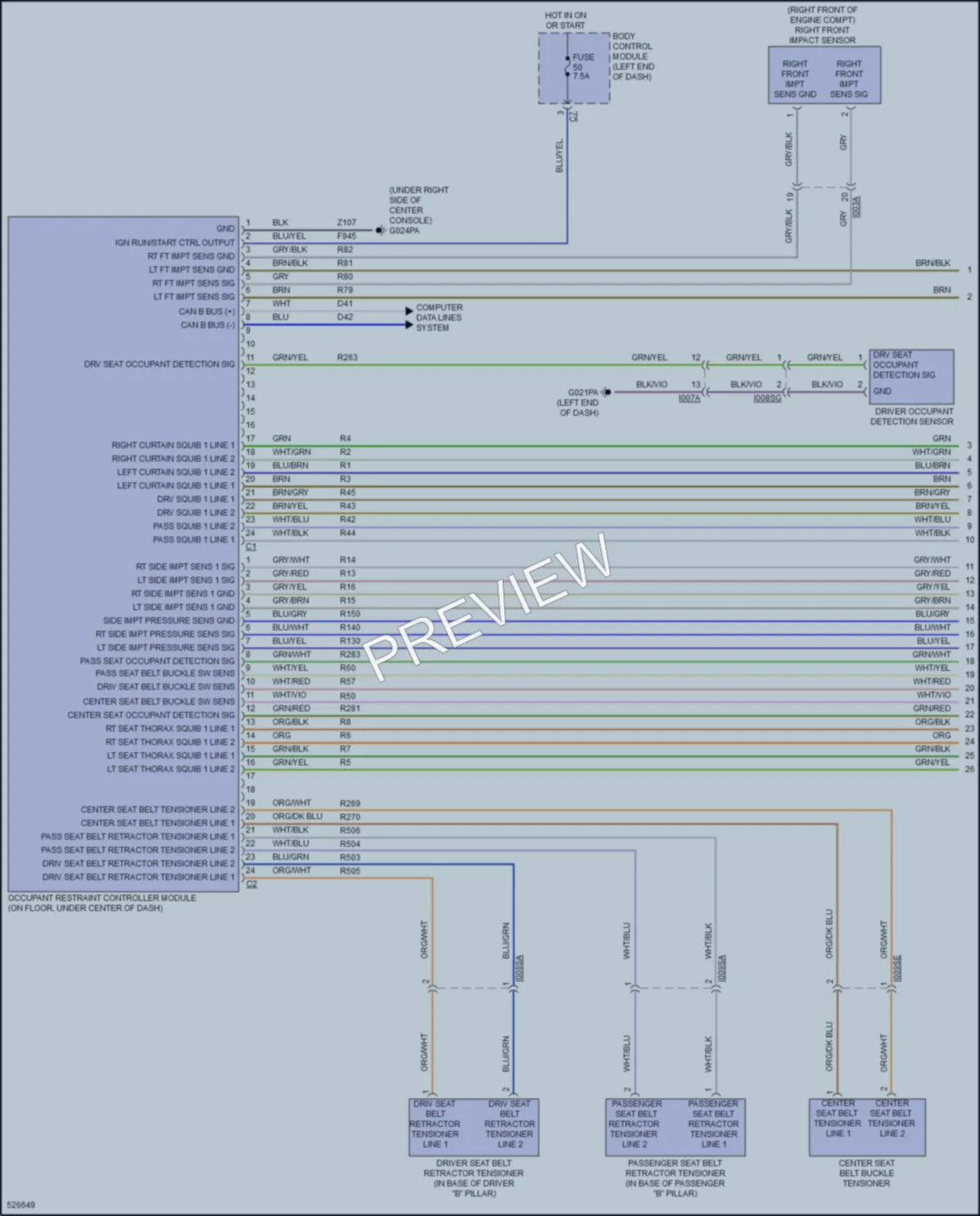 2017 Ram 1500ProMaster Supplemental Restraints wiring diagram preview