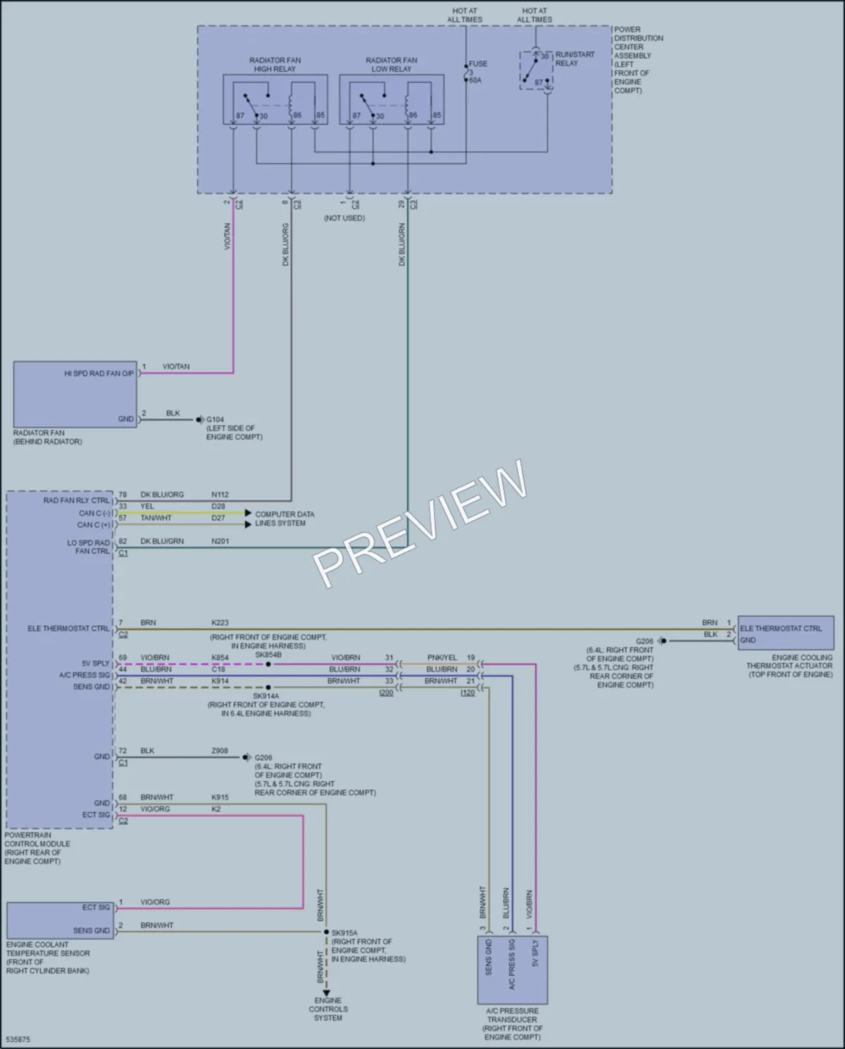 2017 Ram 2500Pickup Cooling Fan wiring diagram preview