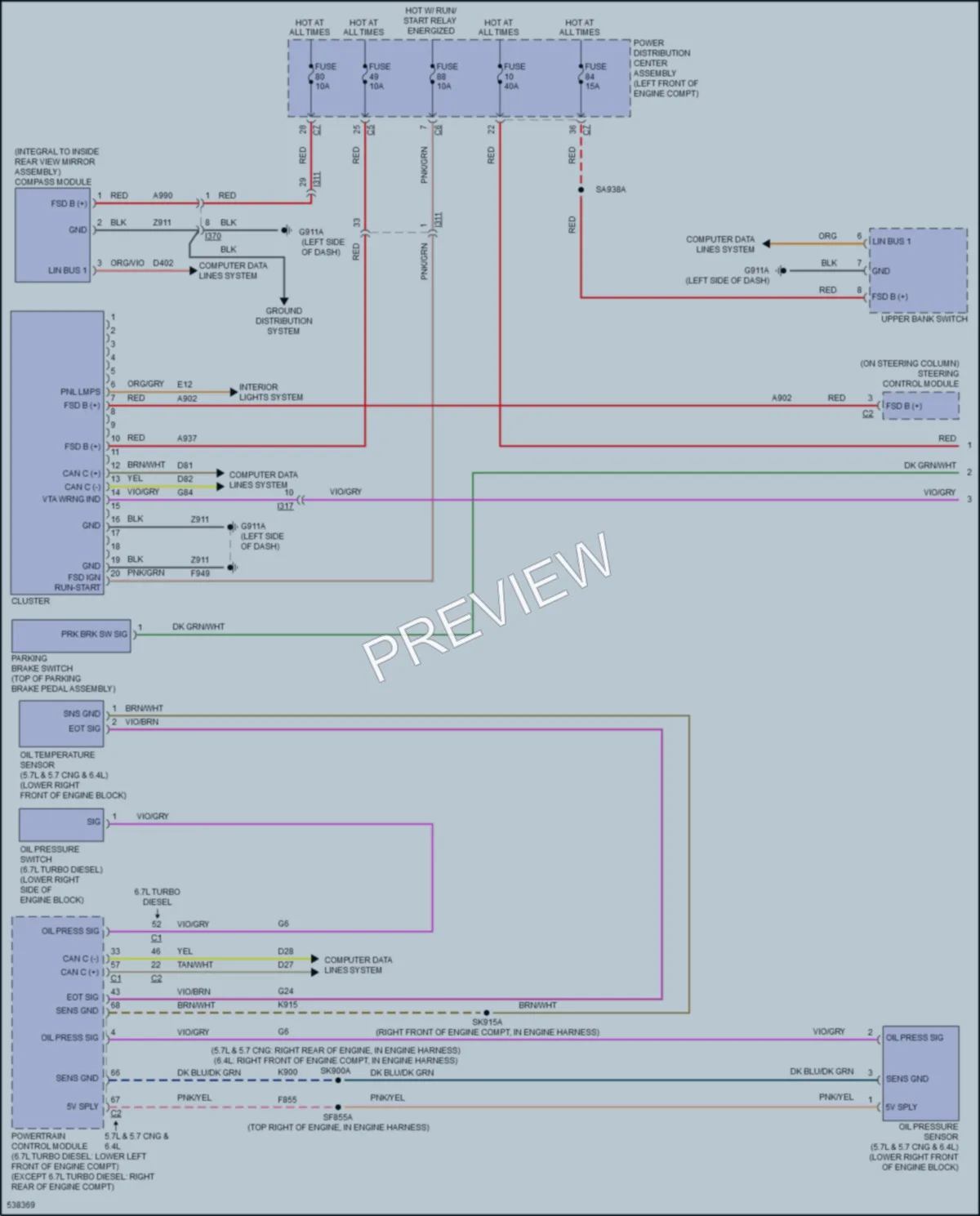 2017 Ram 2500Pickup Instrument Cluster wiring diagram preview