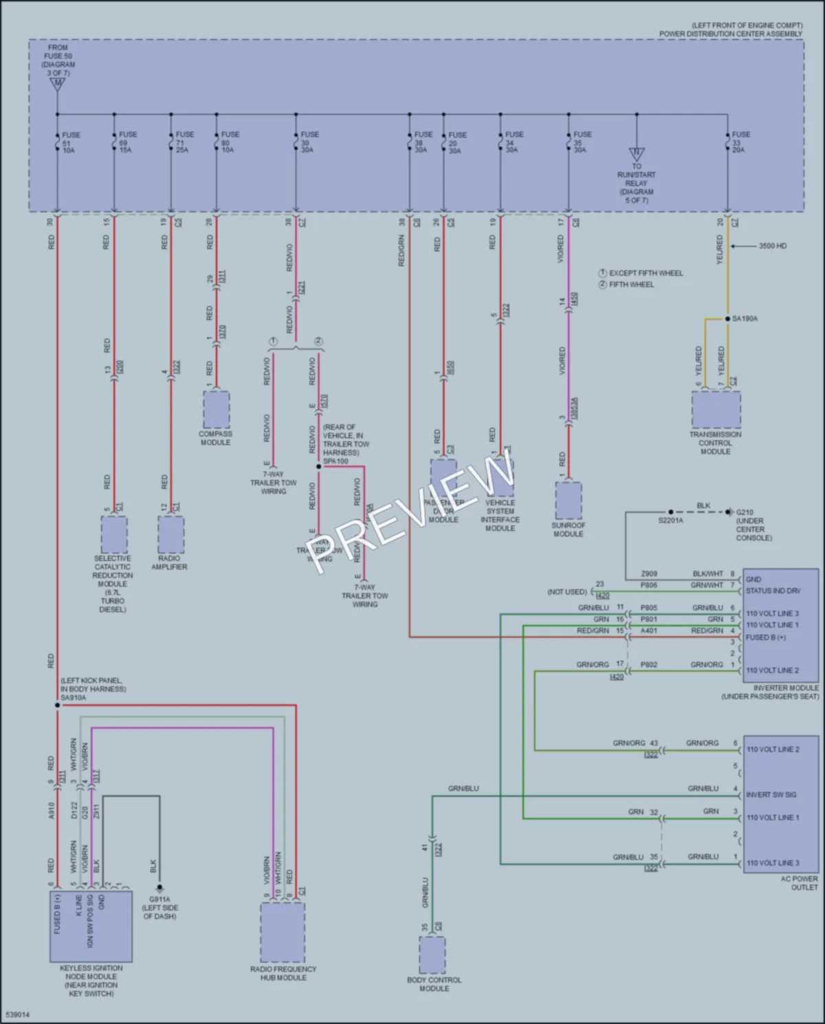 2017 Ram 2500Pickup Power Distribution wiring diagram preview