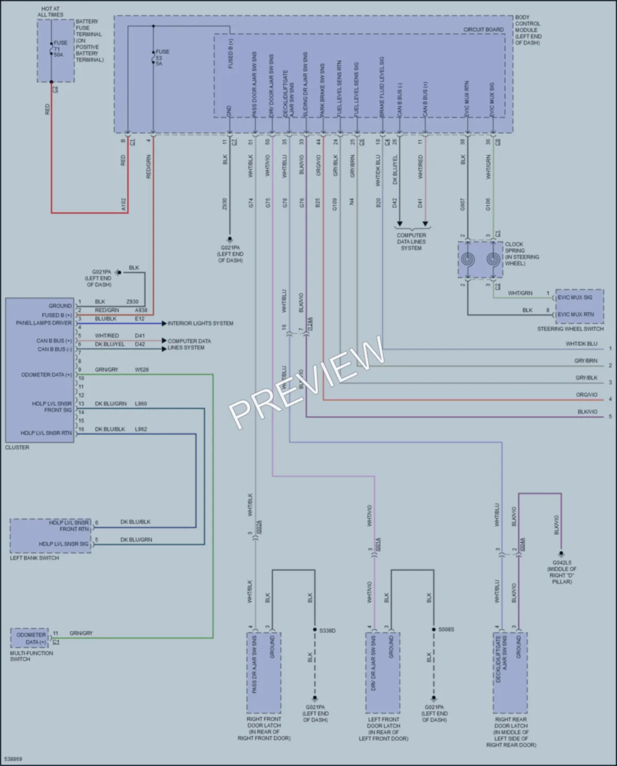 2017 Ram 2500ProMaster Instrument Cluster wiring diagram preview