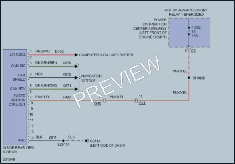 2017 Ram 3500Pickup Power Mirrors wiring diagram preview