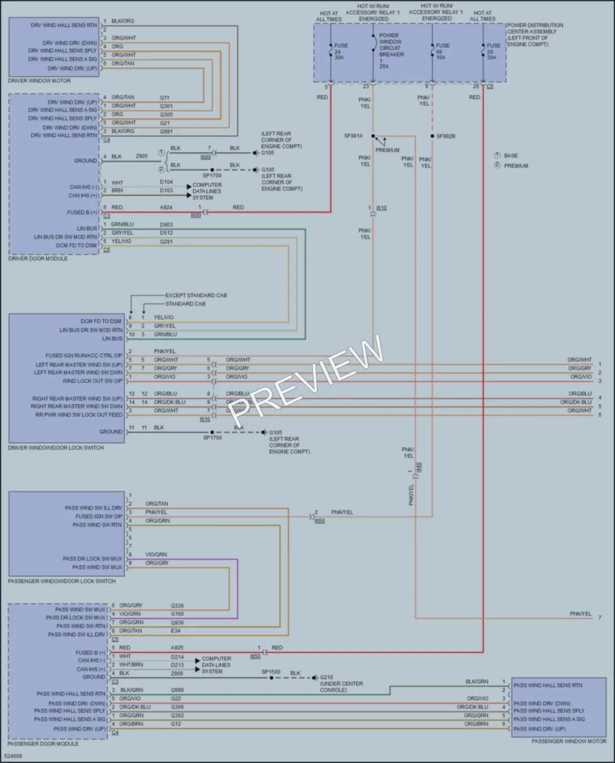 2017 Ram 3500Pickup Power Windows wiring diagram preview