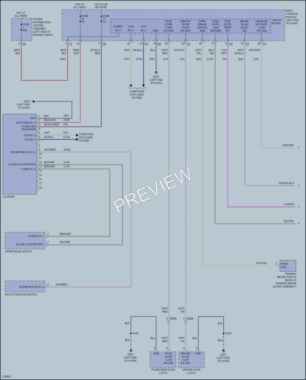2017 Ram ProMasterCity Instrument Cluster wiring diagram preview