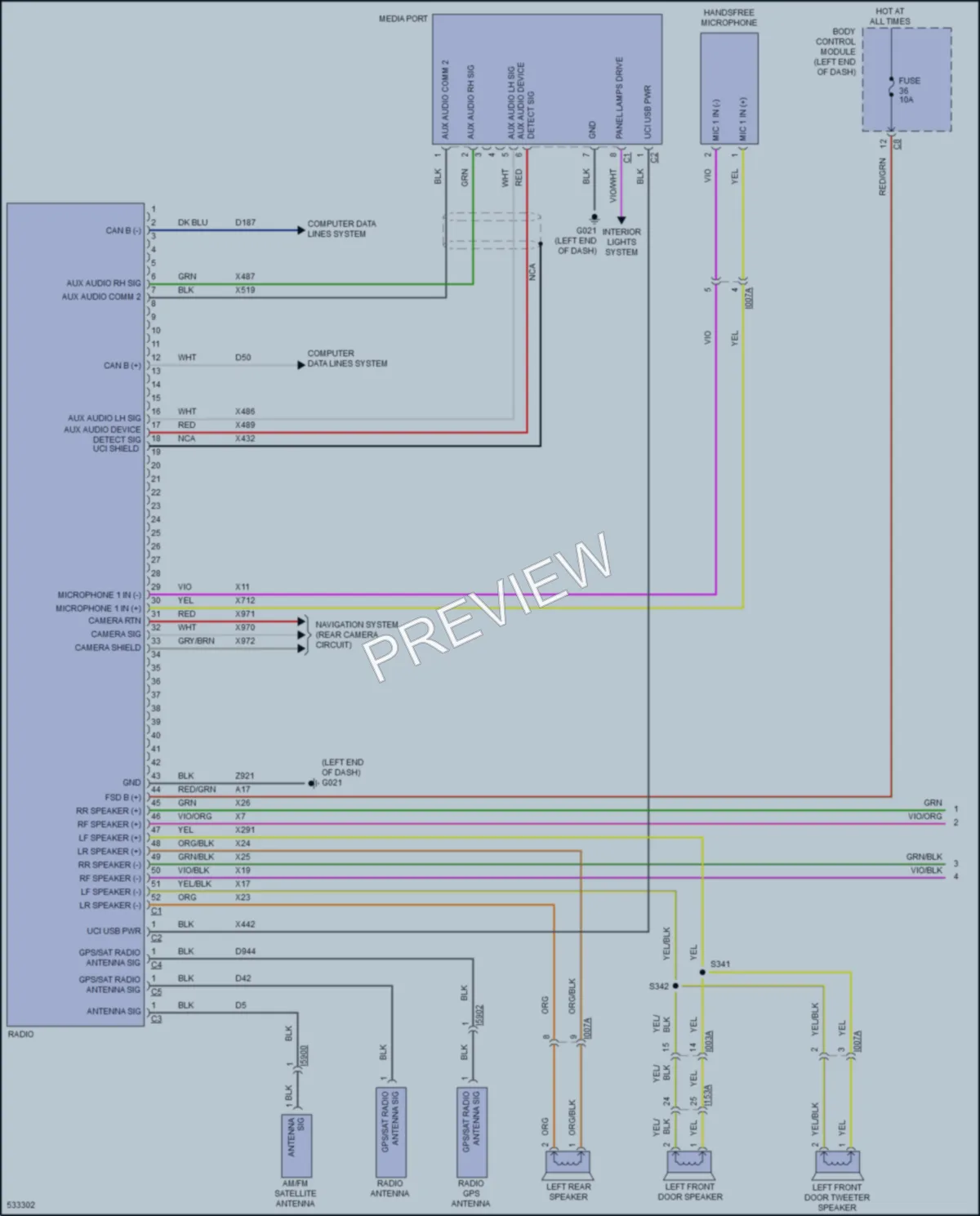 2017 Ram ProMasterCity Navigation wiring diagram preview