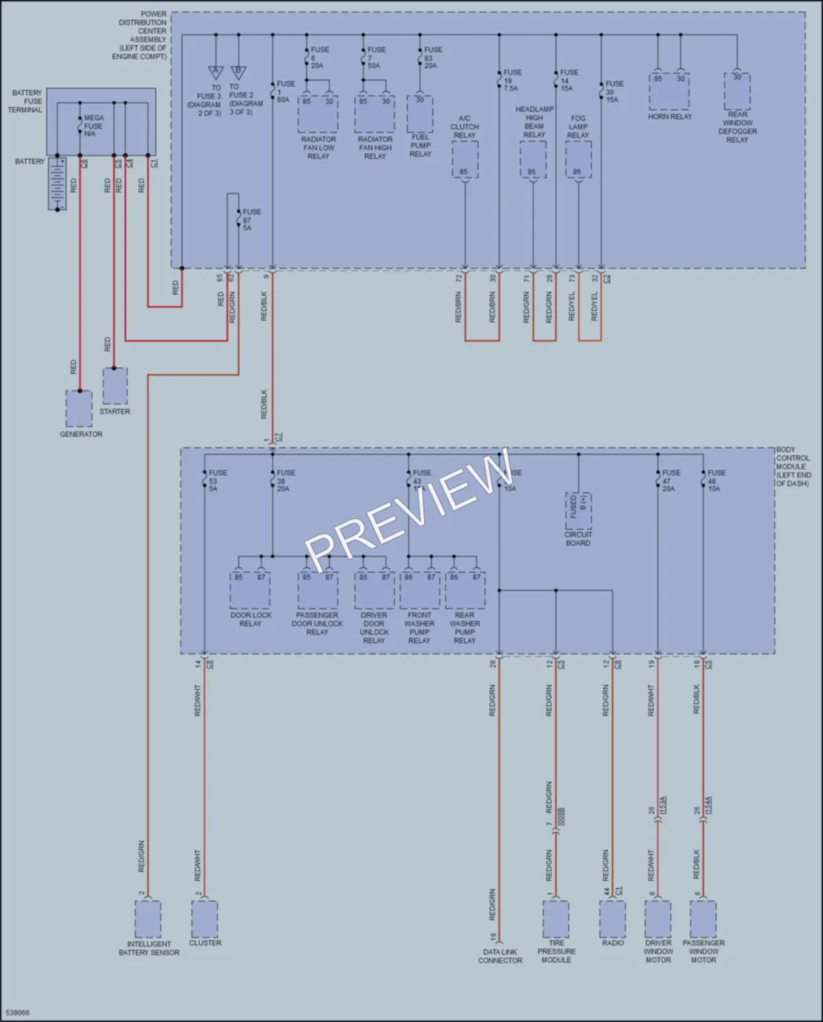 2017 Ram ProMasterCity Power Distribution wiring diagram preview