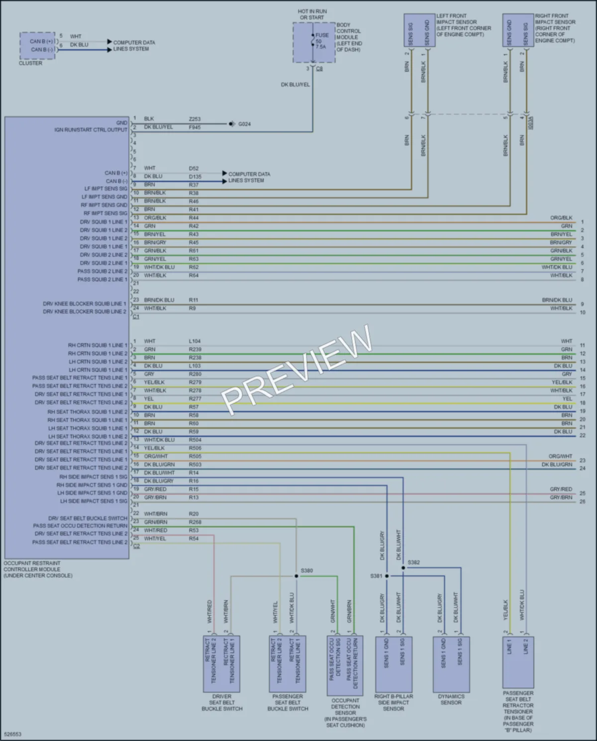 2017 Ram ProMasterCity Supplemental Restraints wiring diagram preview