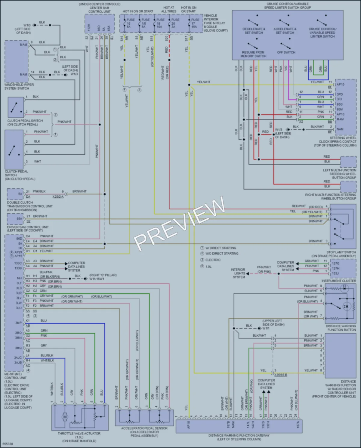 2017 Smart fortwo Cruise Control wiring diagram preview