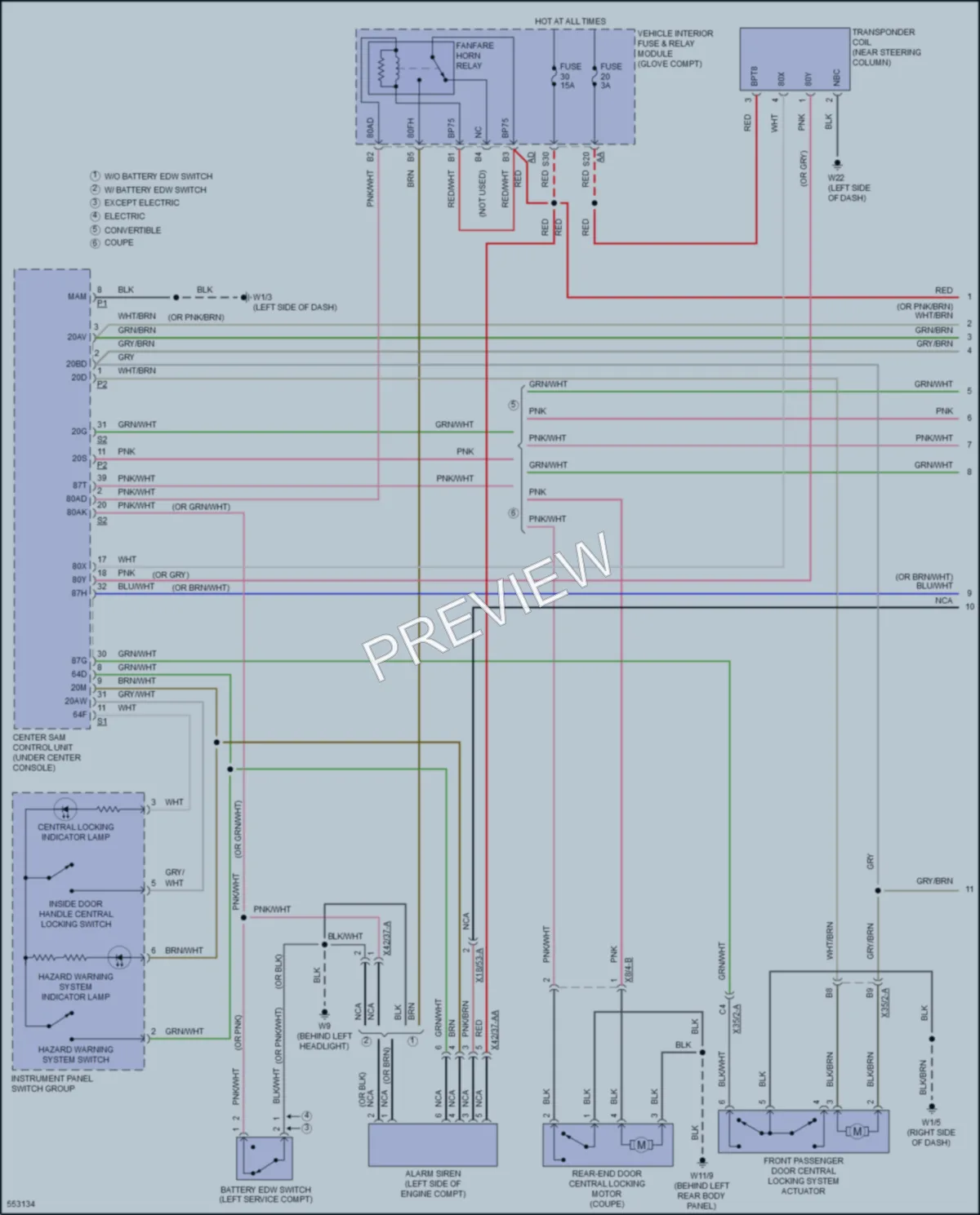 2017 Smart fortwo Power Door Locks wiring diagram preview
