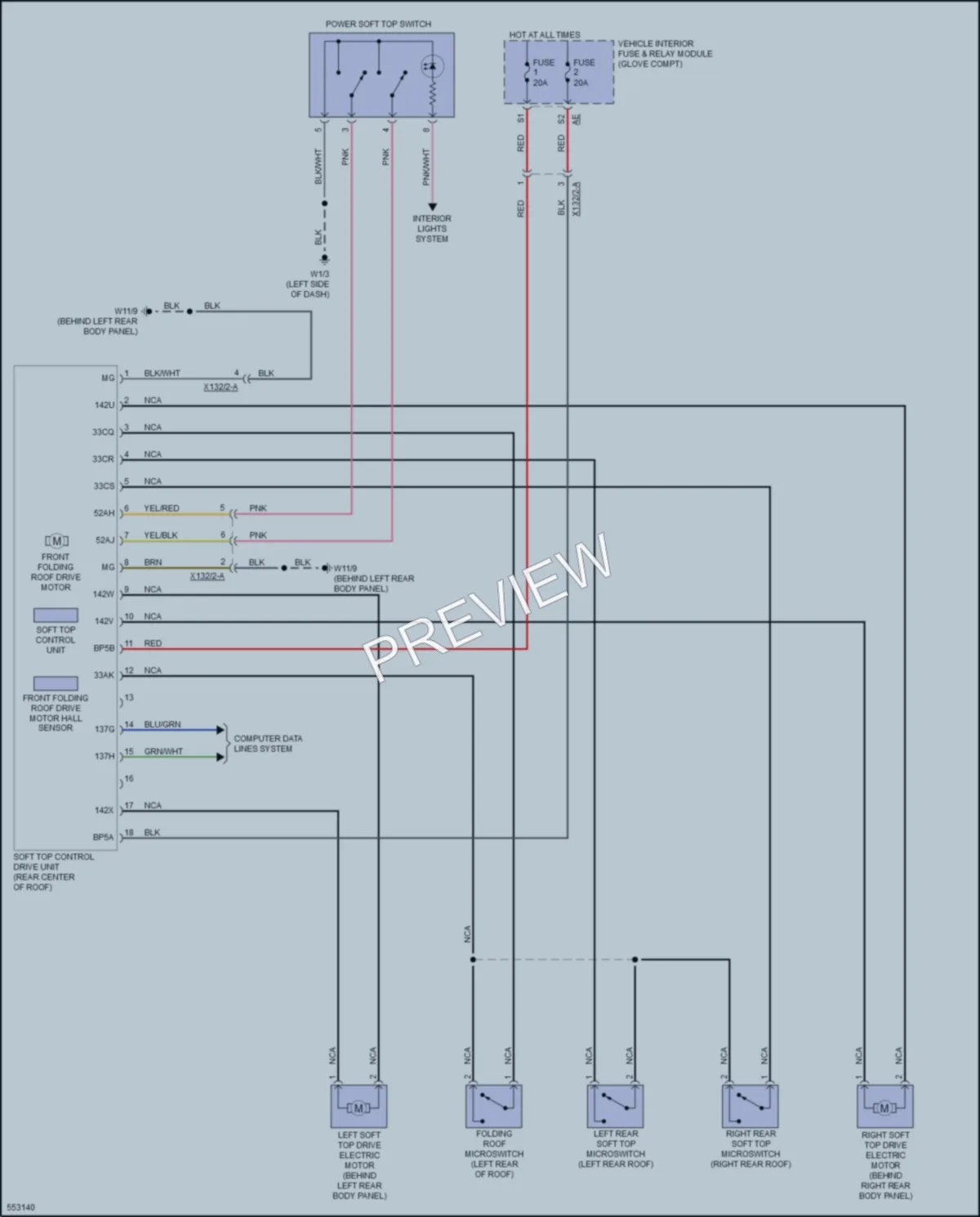 2017 Smart fortwo Power Top Sunroof wiring diagram preview