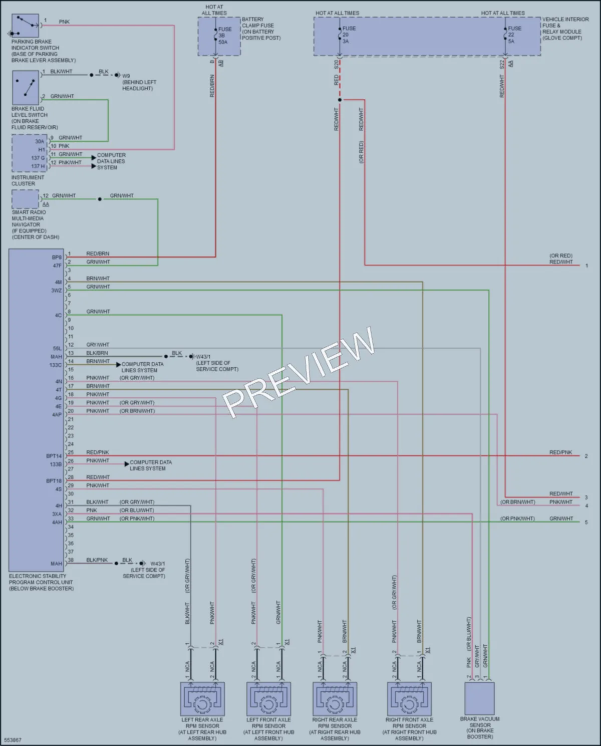 2017 Smart fortwoelectric Anti Lock Brakes wiring diagram preview