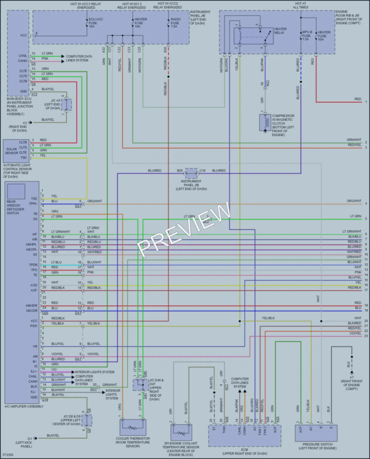 2017 Subaru BRZ Air Conditioning wiring diagram preview