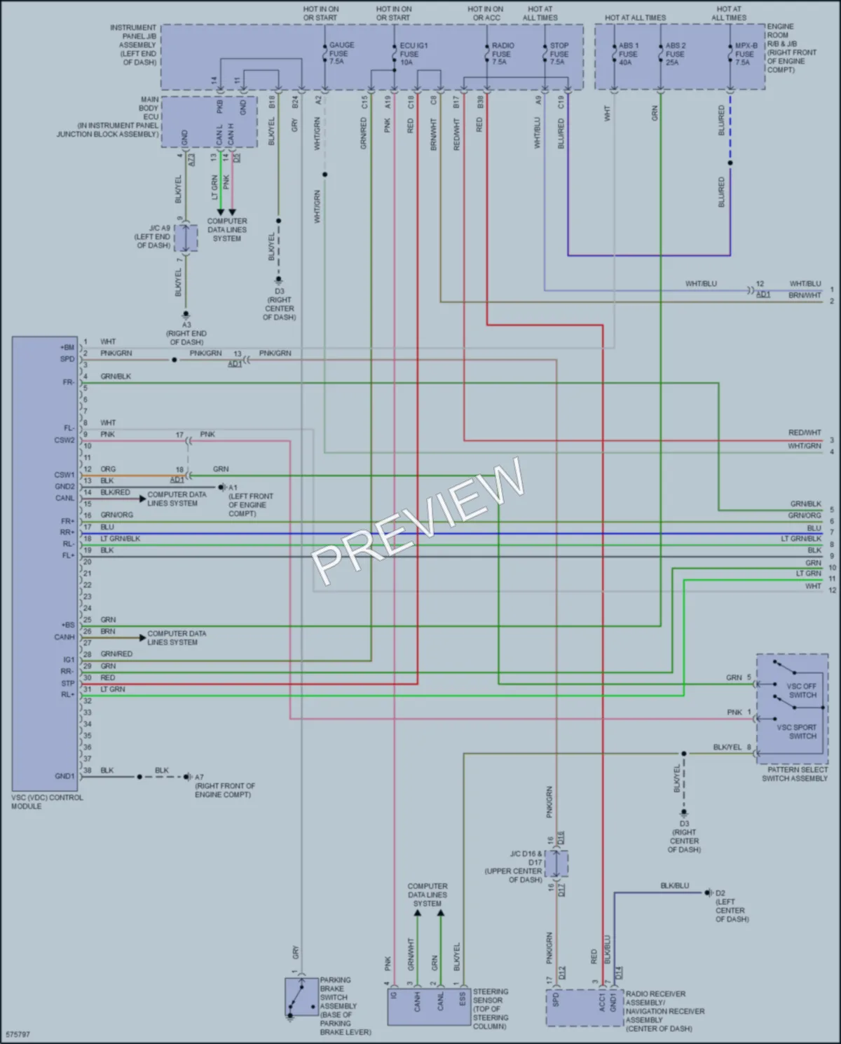 2017 Subaru BRZ Anti Lock Brakes wiring diagram preview