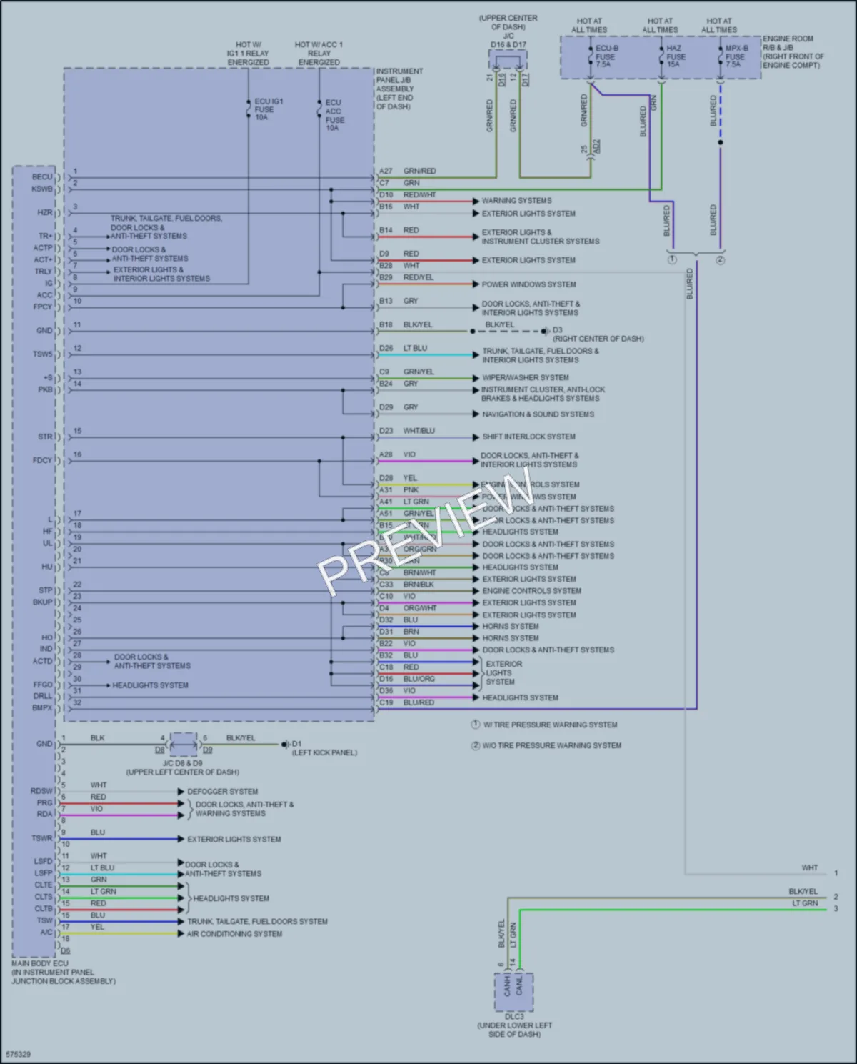2017 Subaru BRZ Body Control Modules wiring diagram preview