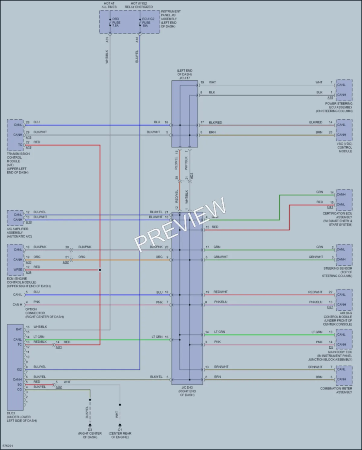 2017 Subaru BRZ Computer Data Lines wiring diagram preview
