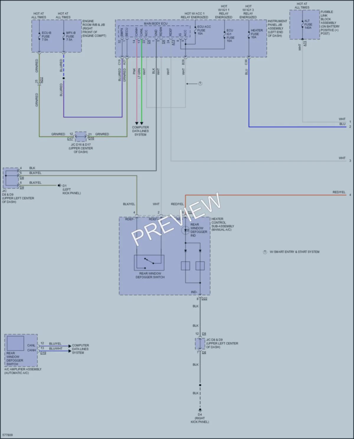 2017 Subaru BRZ Defoggers wiring diagram preview