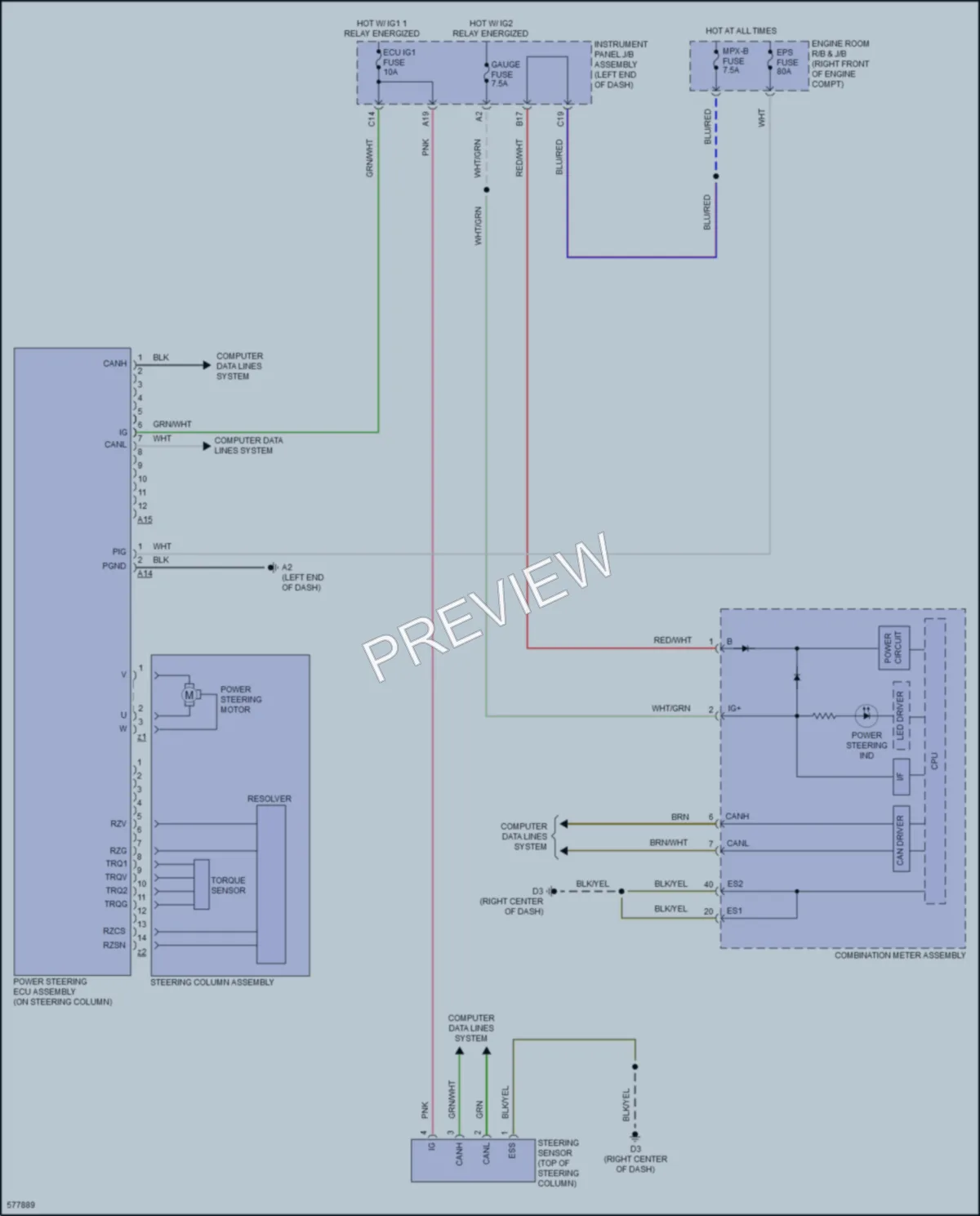 2017 Subaru BRZ Electronic Power Steering wiring diagram preview