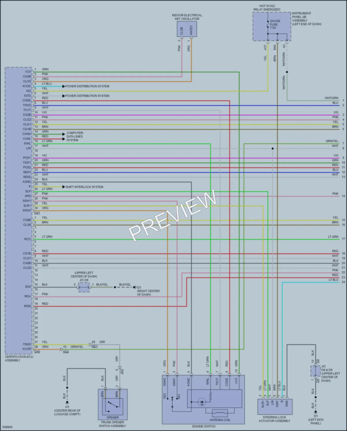 2017 Subaru BRZ Power Door Locks wiring diagram preview