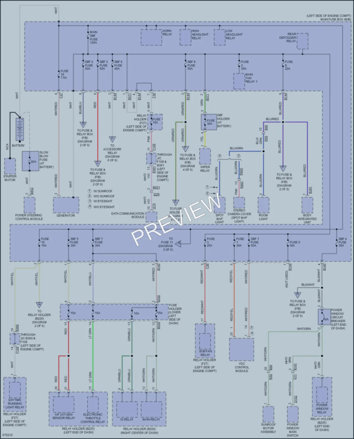 2017 Subaru Crosstrek Power Distribution wiring diagram preview