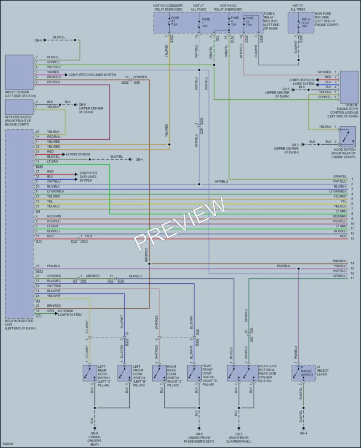 2017 Subaru Crosstrek Power Door Locks wiring diagram preview