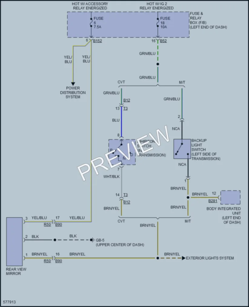 2017 Subaru Crosstrek Power Mirrors wiring diagram preview