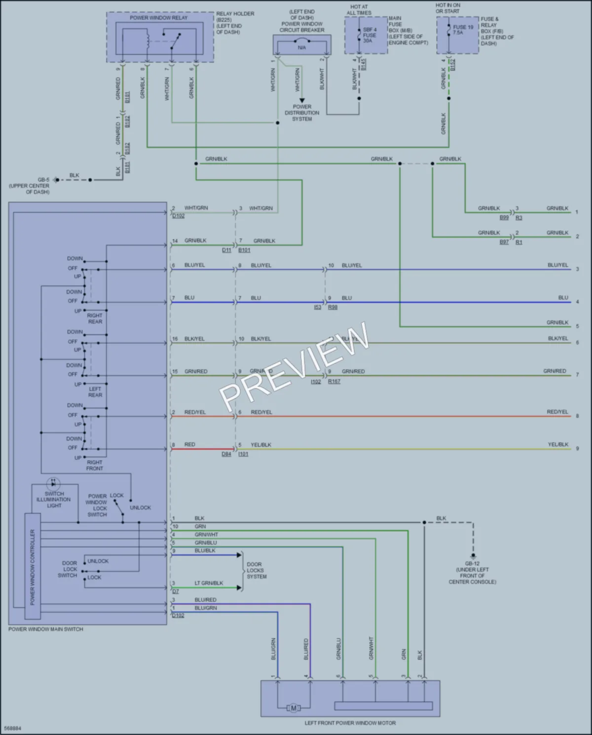 2017 Subaru Crosstrek Power Windows wiring diagram preview