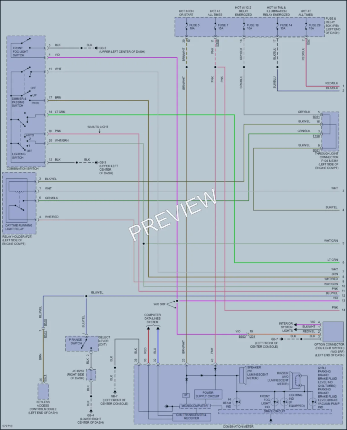 2017 Subaru Forester Headlights wiring diagram preview