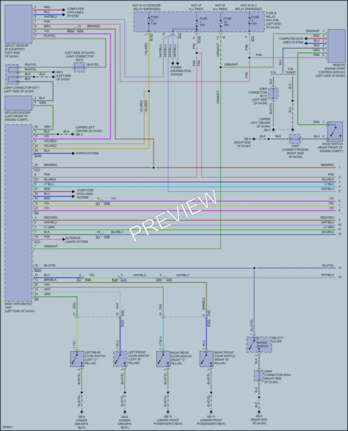 2017 Subaru Forester Power Door Locks wiring diagram preview